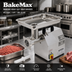 Thumbnail image #2 for BakeMax BMMG001 Heavy Duty Stainless Steel Countertop Meat Grinder, #12 Hub, 1 HP, 485 lb/hr