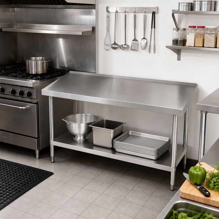 Product image #2 for Advance Tabco 48-Inch W x 24-Inch D Stainless Steel Equipment Stand with Adjustable Undershelf