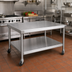 Thumbnail image #2 for Jade Range 84-Inch 14-Gauge Stainless Steel Equipment Stand with Open Base and Bottom Shelf