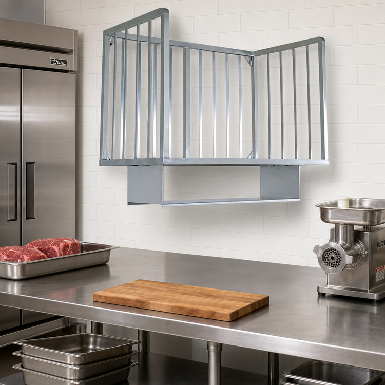 Product image #2 for John Boos Wall-Mount Aluminum Meat Boat Rack, 60 x 20 Inches