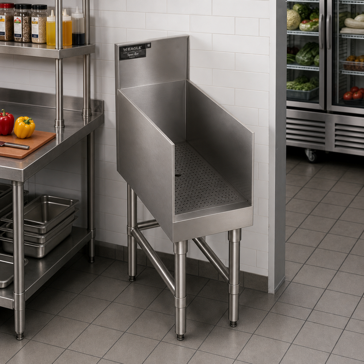 Product image #2 for Eagle Group Spec-Bar Recessed Workboard with Perforated Stainless Steel Insert and Drain, 36-Inch W x 24-Inch D