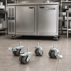 Thumbnail image #2 for Beverage Air 00C31-049A Low-Profile 2-3/4-Inch Swivel Stem Casters with Brakes, Set of 4