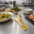 Thumbnail image #2 for American Metalcraft 9-Inch Hammered Serving Tongs, 18/0 Stainless Steel, Vintage Gold Finish