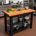 Thumbnail image #3 for John Boos Appalachian Red Oak Wood Top Work Table with 2 Slatted Undershelves, 48 x 36 x 34-3/4 Inches