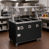 Thumbnail image #2 for Vollrath 2-Series Affordable Portable Deluxe 3-Well Mobile Hot Food Station with Buffet-Style Breath Guard and Enclosed Base
