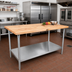 Thumbnail image #2 for John Boos TNS16 72 Inch x 36 Inch Edge Grain Wood Top Work Table with Stainless Steel Base and Undershelf