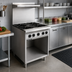 Thumbnail image #2 for Comstock-Castle F32 24-Inch 4-Burner Gas Range with Open Front Cabinet Base and High Back Riser Shelf