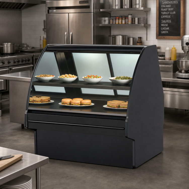 Product image #2 for Structural Concepts Fusion 51-Inch Wide Remote Refrigerated Service Case with Curved Lift-Up Front Glass