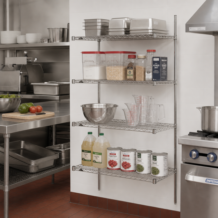 Product image #2 for Metro Super Erecta 30"W x 18"D x 63"H 4-Shelf Add-On Wire Shelving Unit, Brite Finish