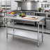 Thumbnail image #2 for Advance Tabco 60 x 24 Inch 16 Gauge 430 Stainless Steel Flat Top Work Table with Galvanized Undershelf