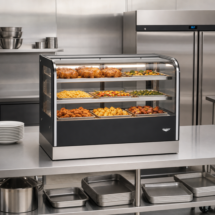 Product image #2 for Vollrath Heated Cubed Countertop Full-Service Hot Food Display Case, 60 Inch Wide