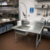 Thumbnail image #2 for BK Resources 48-Inch Straight Soiled Dish Table with 20 x 20 x 8 Pre-Rinse Sink, Right-to-Left Operation, and Galvanized Legs