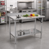 Thumbnail image #2 for Eagle Group AdjusTable ADA/Ergonomic Height Adjustable Stainless Steel Work Table with Backsplash and Undershelf, 72 x 24 Inches