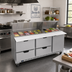 Thumbnail image #3 for Beverage-Air SPED72HC-30M-4 72-Inch Mega Top Refrigerated Prep Table with 30-Pan Opening, Drawers and Door