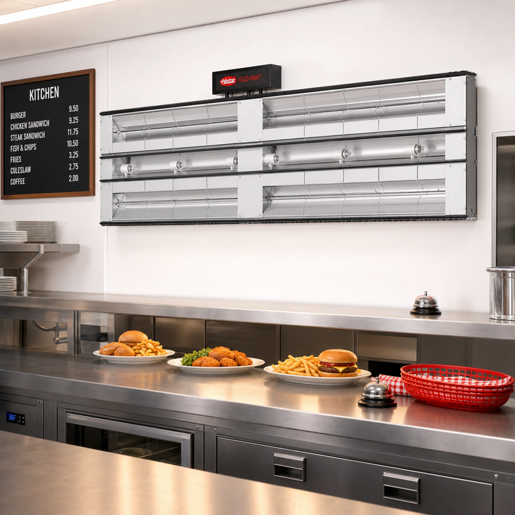 Product image #2 for Hatco Glo-Ray® 72-Inch Unlighted Dual Infrared Strip Heater, Aluminum, 6-Inch Spacer, 4.15 kW