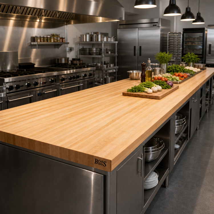 Product image #2 for John Boos Boos Block 120" x 25" Edge Grain Maple Kitchen Countertop with Varnique Finish
