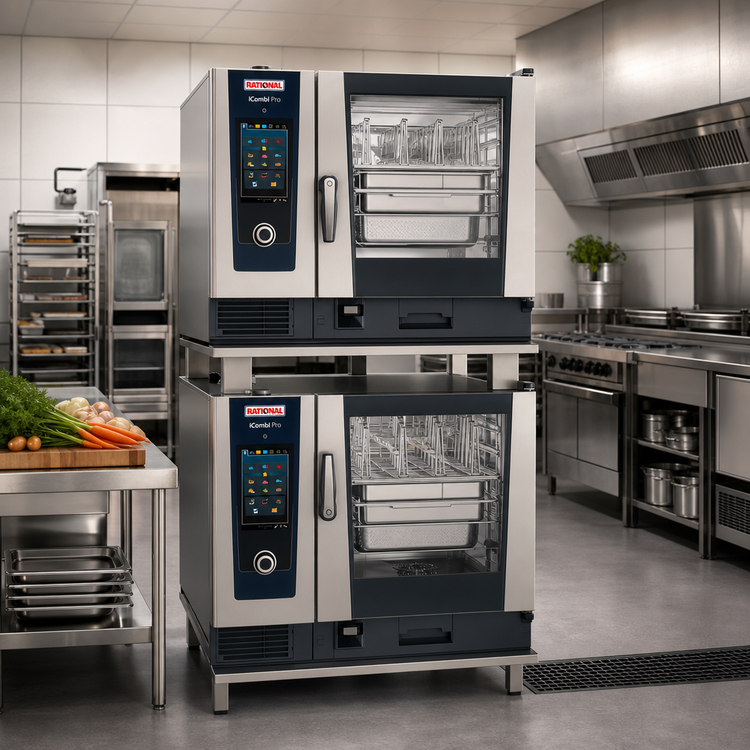 Product image #2 for RATIONAL iCombi Pro Double-Stack Full-Size Natural Gas Combi Oven Set