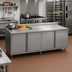 Thumbnail image #2 for BK Resources Stainless Steel Chef Table Cabinet Base with Hinged Doors and Locks, 96 x 36 x 39.75 Inches, 5-Inch Riser