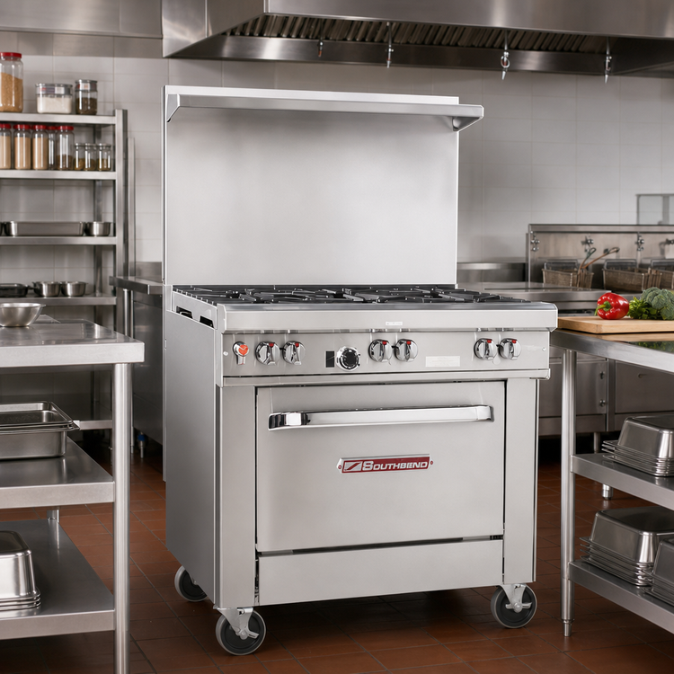 Product image #2 for Ultimate 36-Inch Commercial Gas Restaurant Range with 2 Star/Sauté Burners, 24-Inch Griddle and Cabinet Base