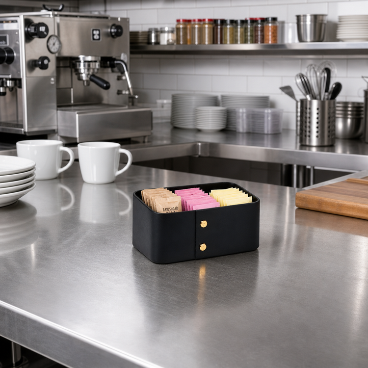 Product image #2 for American Metalcraft Black Poplar Wood Rectangular Sugar Packet Holder