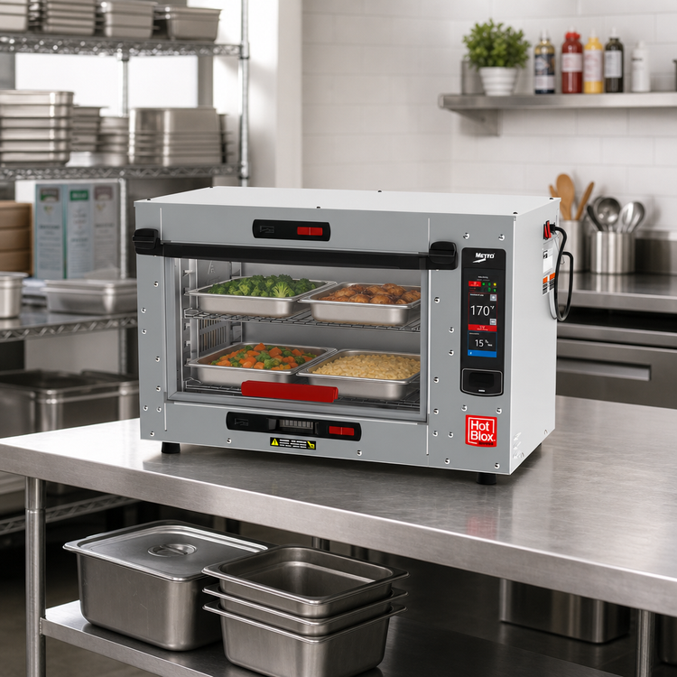 Product image #3 for Metro HotBlox Xpress S4 Touchscreen Countertop Hot Food Holding Cabinet with Clear Flip Door