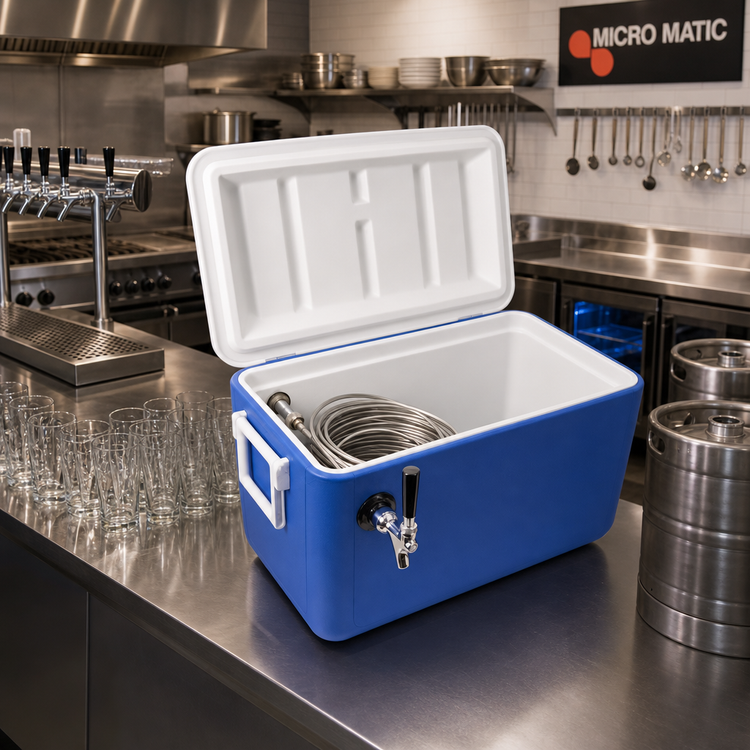 Product image #2 for Micro Matic 48-Quart Jockey Box Coil Cooler with 100/20-Foot Coil and 1 Faucet