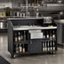 Thumbnail image #2 for Deluxe 63-Inch Indoor Portable Bar with Ice Bin, Speed Rails, and Locking Cabinet