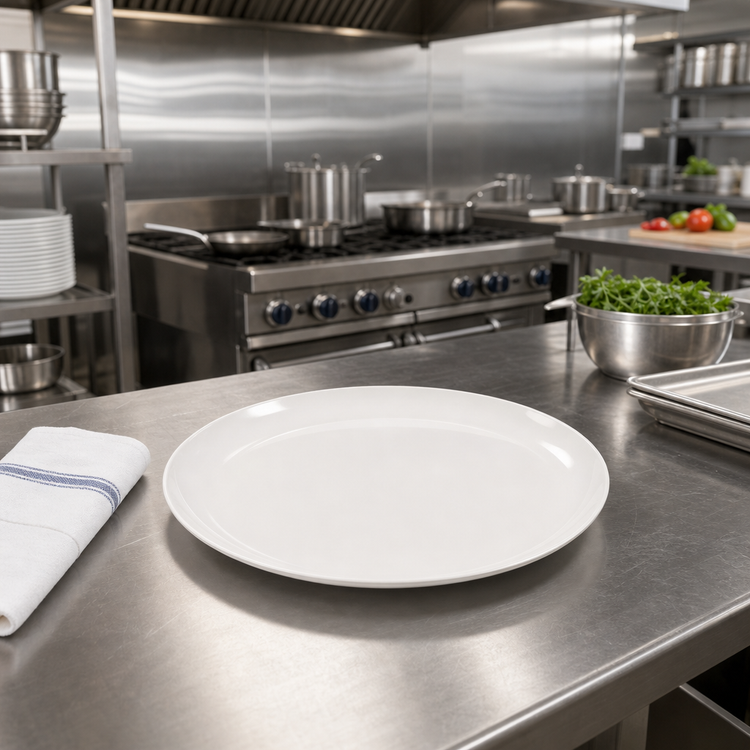 Product image #3 for American Metalcraft 16-Inch Round White Melamine Serving Plate
