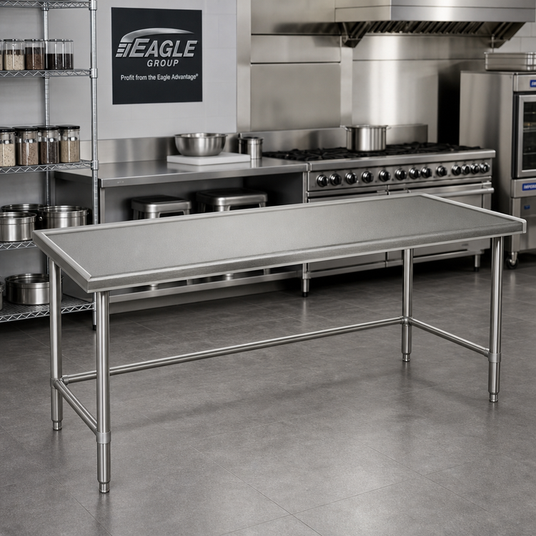 Product image #2 for Eagle Spec-Master Marine Series Stainless Steel Work Table, 120 in. x 36 in., Open Base