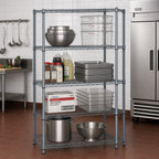 Thumbnail image #2 for Quantum WR74-2124GY 24 x 21 x 74 Inch 4-Shelf Stationary Wire Shelving Starter Unit, Gray Epoxy Finish