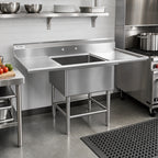Thumbnail image #2 for Eagle Group Spec-Master FN2020-1-30R-14/3 1-Compartment Stainless Steel Sink with Right Drainboard, 20 x 20 x 14 Inch Bowl, 53-1/2 Inch W