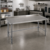 Thumbnail image #2 for Deluxe Series Stainless Steel Work Table, 144 x 30 Inches, 1-1/2 Inch Rear Up-Turn