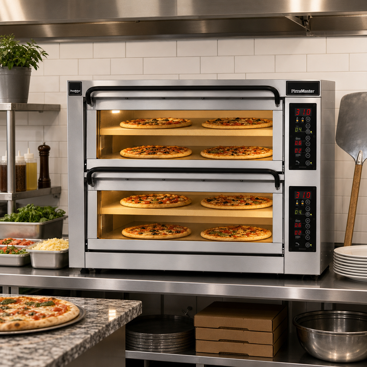 Product image #2 for PizzaMaster 400 Series Countertop Electric Stone Hearth Pizza Oven, 2 Chambers, 4 Stones per Oven (PM 402ED-4DW)