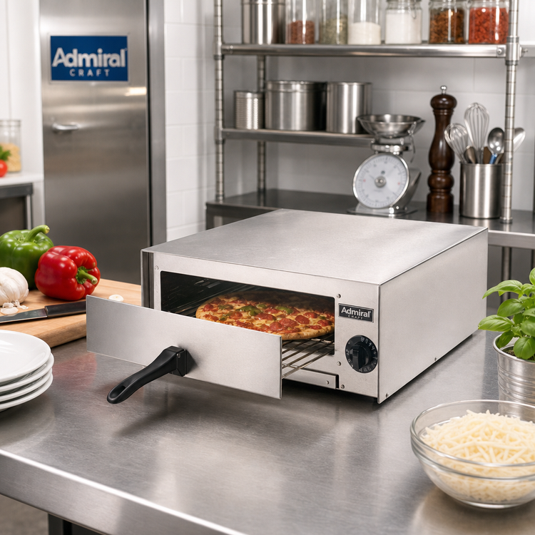 Product image #2 for Admiral Craft Countertop Electric Single Deck Pizza Oven, 12-Inch Capacity