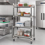 Thumbnail image #2 for Cambro Camshelving® Elements EMT244280V4480 4-Shelf Vented Overhead Track Mobile Starter Shelving Unit, 24"D x 42"W x 80"H, 900 lb Capacity