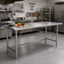 Thumbnail image #2 for Advance Tabco 72-Inch x 30-Inch 16-Gauge 430 Stainless Steel Flat Top Work Table with Open Base
