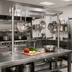Thumbnail image #2 for BK Resources 72 Inch Adjustable 360-Degree Table-Mount Stainless Steel Pot Rack