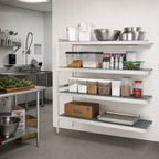 Thumbnail image #2 for Fermod Fermostock 4R68B71-E 4-Tier Perforated Polymer Shelving Expansion Kit, 68"W x 18"D x 71"H, Gray, 1-Upright Add-On Unit
