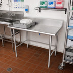 Thumbnail image #2 for John Boos DST6R10-3049SBW-X Dish Sorting Table, Open Base, 16-Gauge 300 Series Stainless Steel, 10-Inch Rear Riser, 48-7/8 x 30-3/8 Inch
