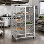 Thumbnail image #2 for Channel Manufacturing 422A6 Double-Section Aluminum Cafeteria Tray Rack, 28-Tray Capacity, Fits 18 x 26 Inch Trays, 4-Inch Spacing