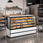Thumbnail image #2 for Federal Industries High Volume Series SGD5948 59-1/8" W Non-Refrigerated Bakery Display Case, Sloped Glass, LED Lighting, 3 Adjustable Shelves