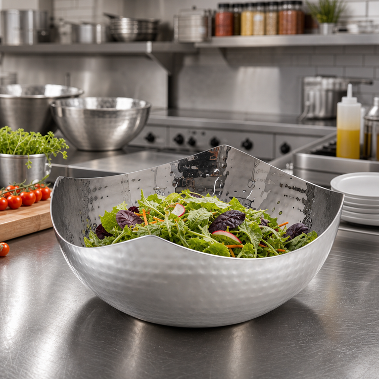Product image #2 for American Metalcraft Squound 67 oz Stainless Steel Hammered Square Serving Bowl