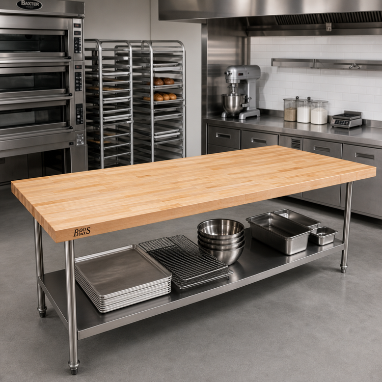 Product image #2 for John Boos 108-Inch x 24-Inch Edge Grain Northern Hard Rock Maple Baker's Table Top