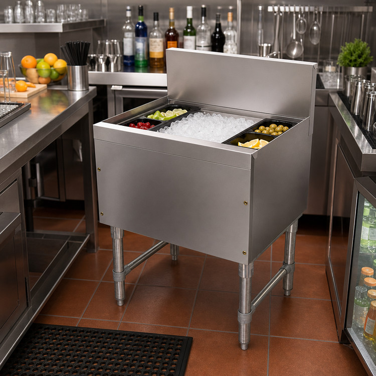 Product image #2 for Advance Tabco Prestige 24-Inch Stainless Steel Bar Ice Bin with 10-Circuit Cold Plate