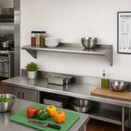 Thumbnail image #2 for Eagle Group BlendPort® BPWS-1296 96-Inch Wall-Mounted Stainless Steel Wall Shelf, 12-Inch Deep, 18-Gauge Type 430