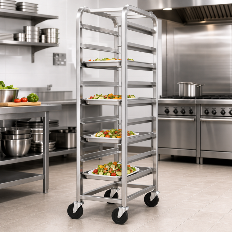 Product image #2 for Channel Manufacturing All-Welded Stainless Steel End-Load Platter Rack, 6-Platter Capacity, for 12-1/2 Inch Platters