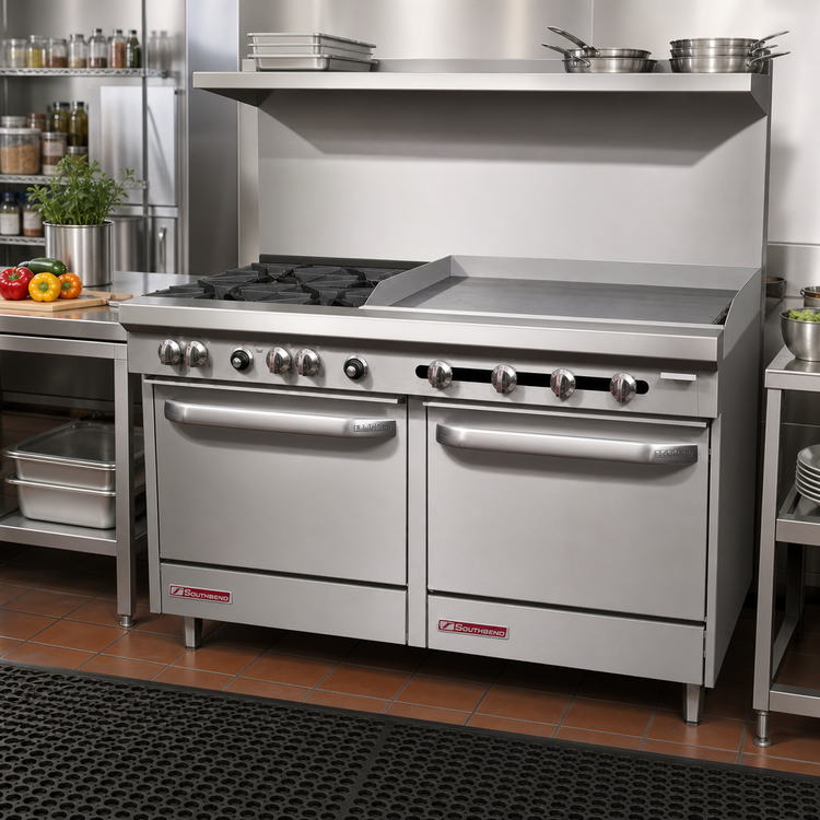 Product image #2 for Southbend S-Series 60-Inch Gas Restaurant Range with 6 Open Burners, 24-Inch Griddle, Convection Oven and Standard Oven
