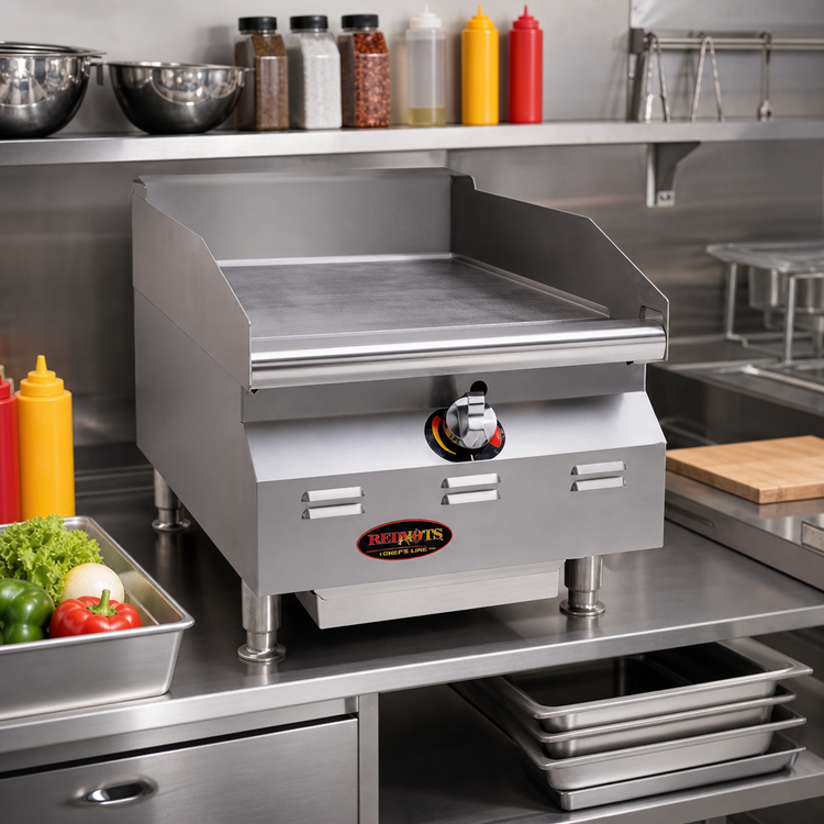 Product image #2 for RedHots Chef's Line Extra-Deep 15 Inch Countertop LP Gas Griddle with Manual Controls