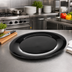 Thumbnail image #3 for Displayware Palette Designer 19-Inch Round Wide Rim Melamine Platter, Black