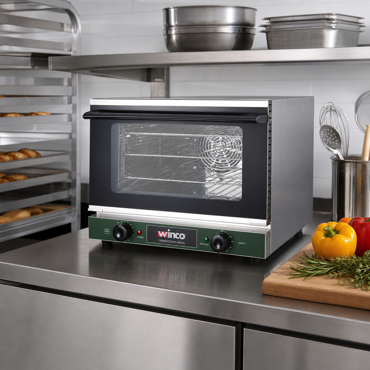 Product image #3 for Winco Quarter-Size Countertop Electric Convection Oven, 0.8 Cu. Ft., 120V